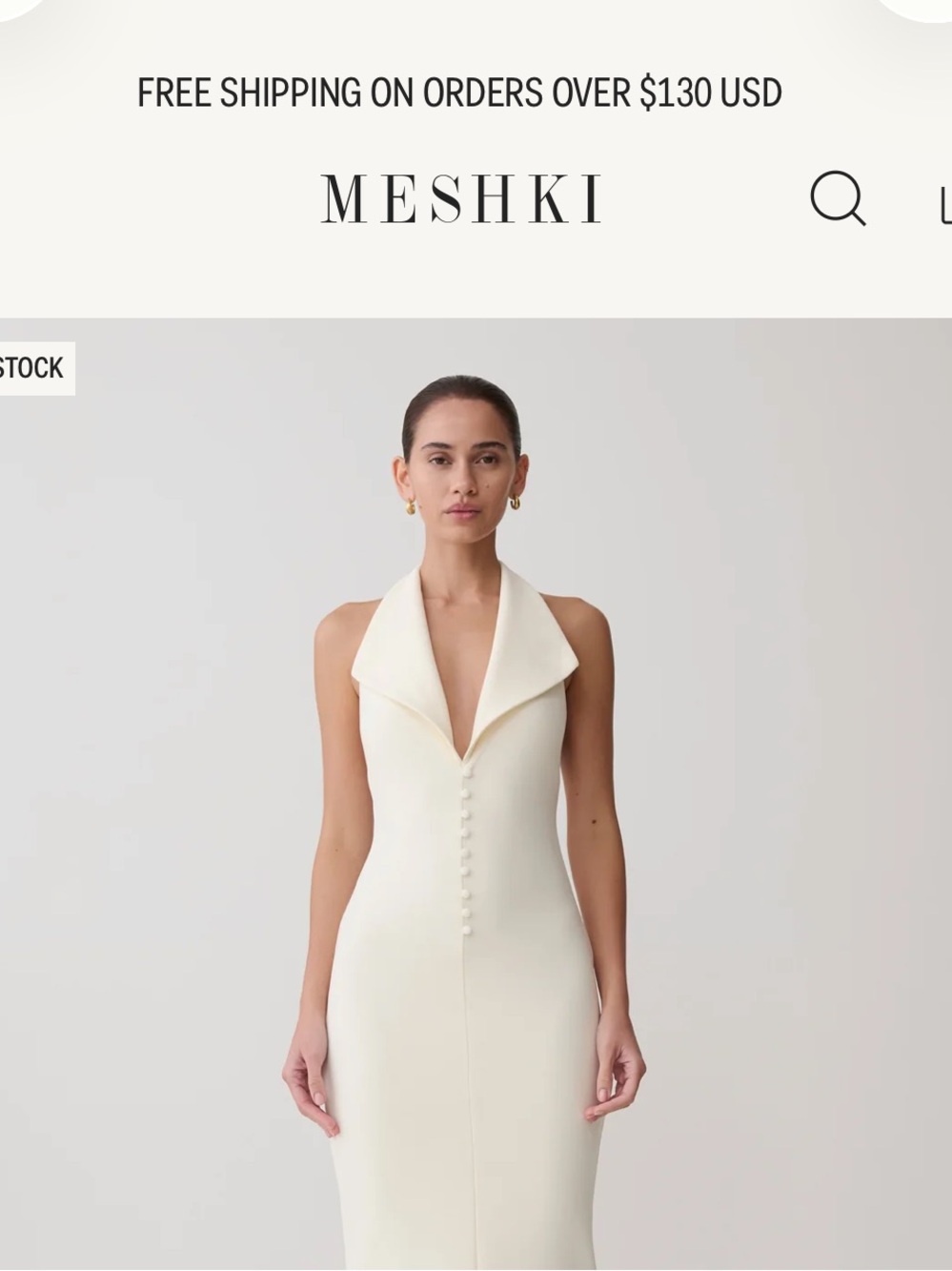 Meshki Annita Crepe Halter Midi Dress | xsmall